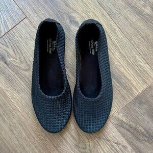 SPRING STEP Dorit Black Embossed Lycra Women's Slip-On Flats